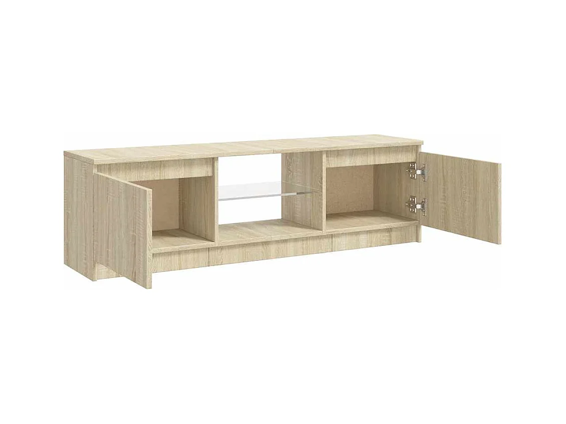 Mobile TV con luci LED Rovere Sonoma 120x30x36 cm