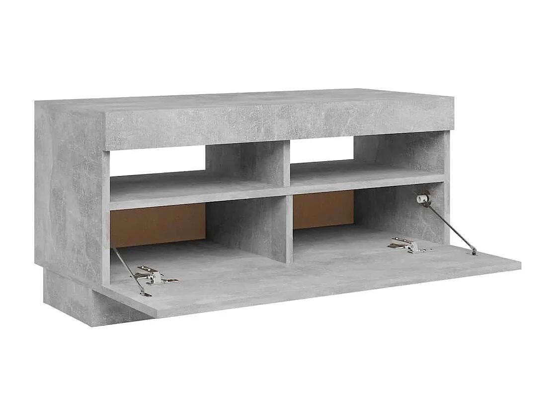 Meuble TV avec lumières LED gris béton 80x35x40 cm