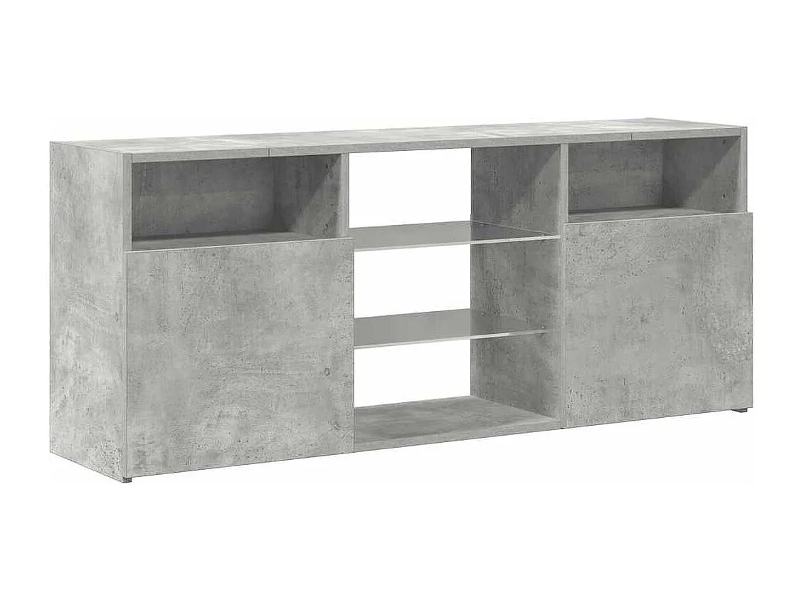 Meuble TV avec lumières LED gris béton 120x30x50 cm