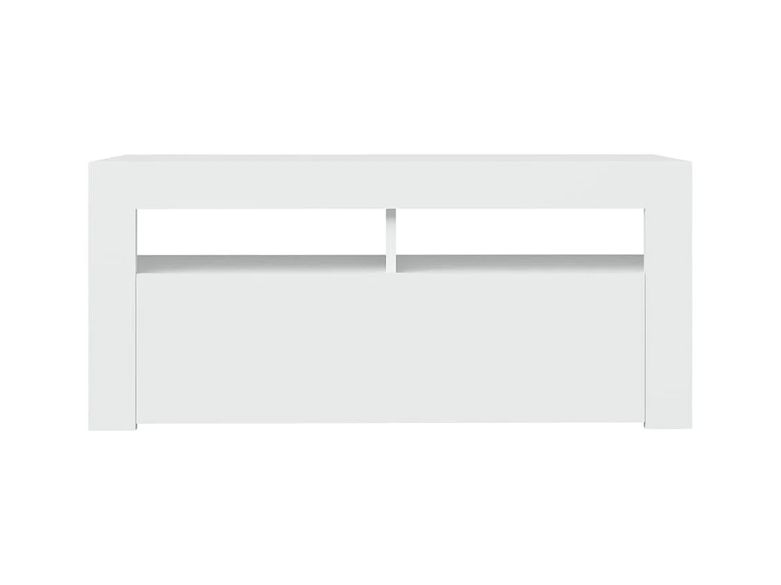 Meuble TV avec lumières LED blanc 90x35x40 cm