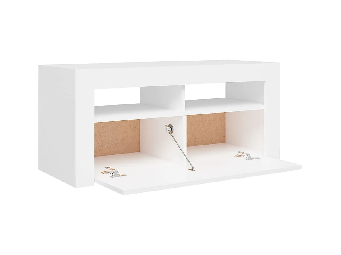 Meuble TV avec lumières LED blanc 90x35x40 cm