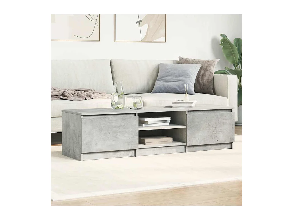 Meuble TV Gris béton 140x40x35,5 cm Bois d'ingénierie