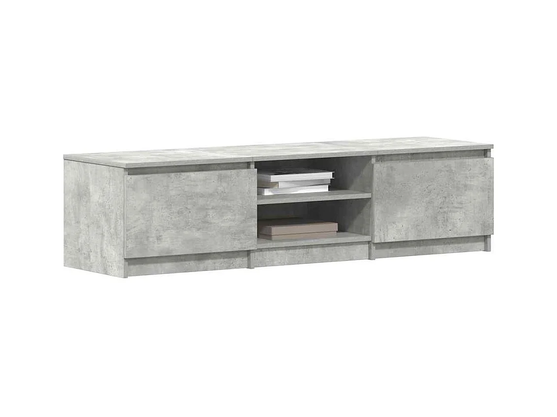 Meuble TV Gris béton 140x40x35,5 cm Bois d'ingénierie