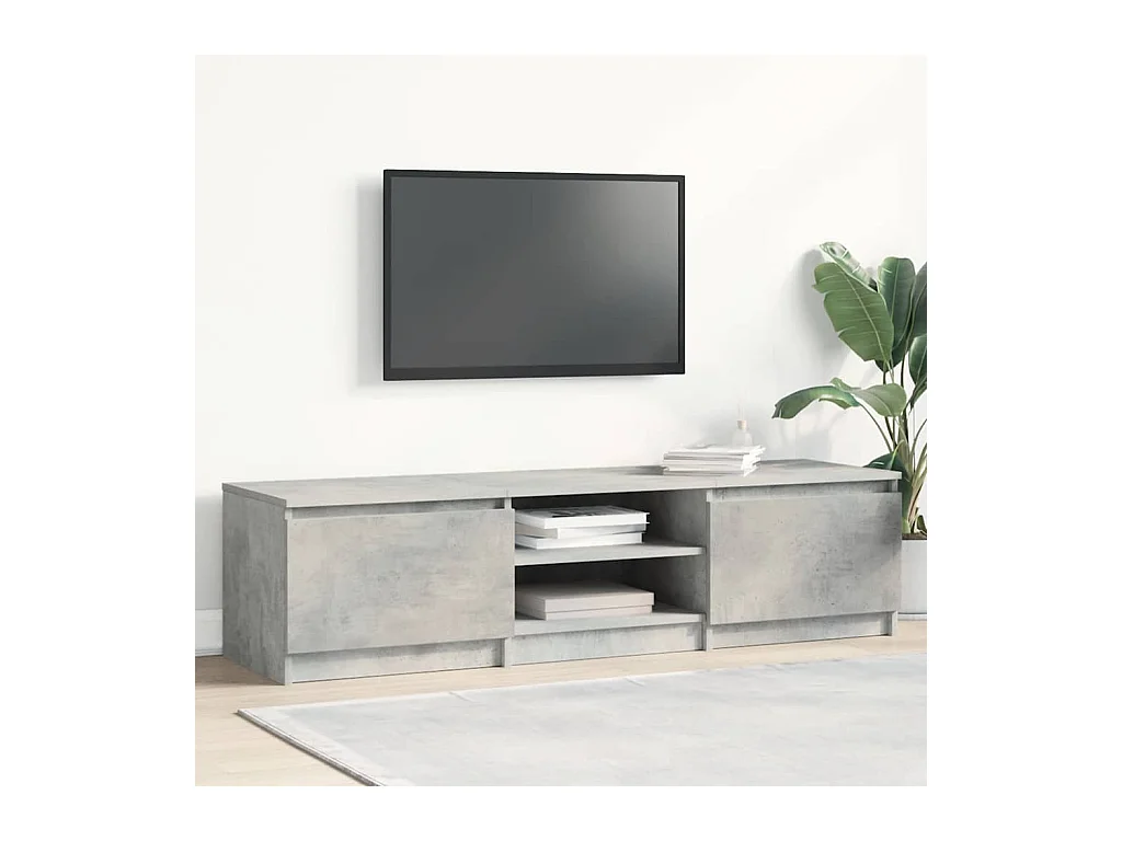 Mueble de TV de madera de ingeniería gris hormigón 140x40x35,5 cm