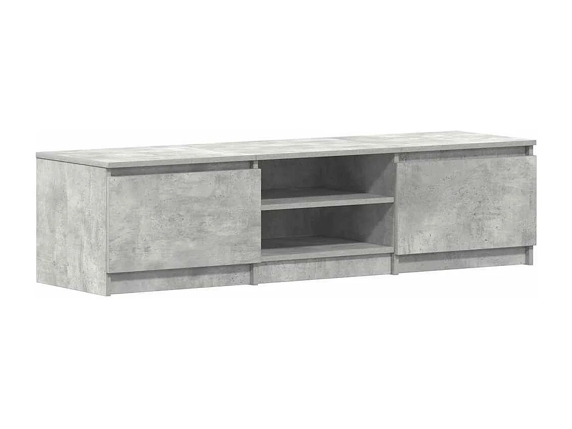Mueble de TV de madera de ingeniería gris hormigón 140x40x35,5 cm