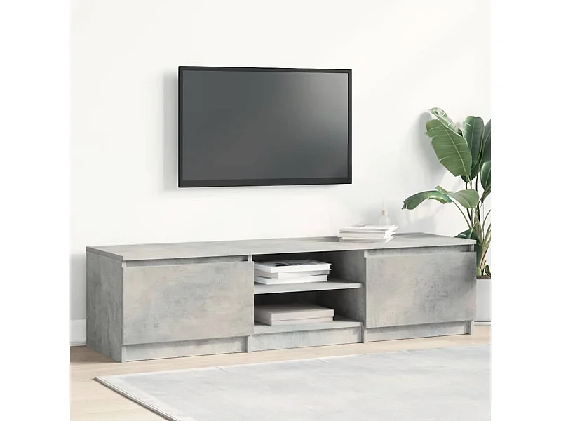 Meuble TV Gris béton 140x40x35,5 cm Bois d'ingénierie