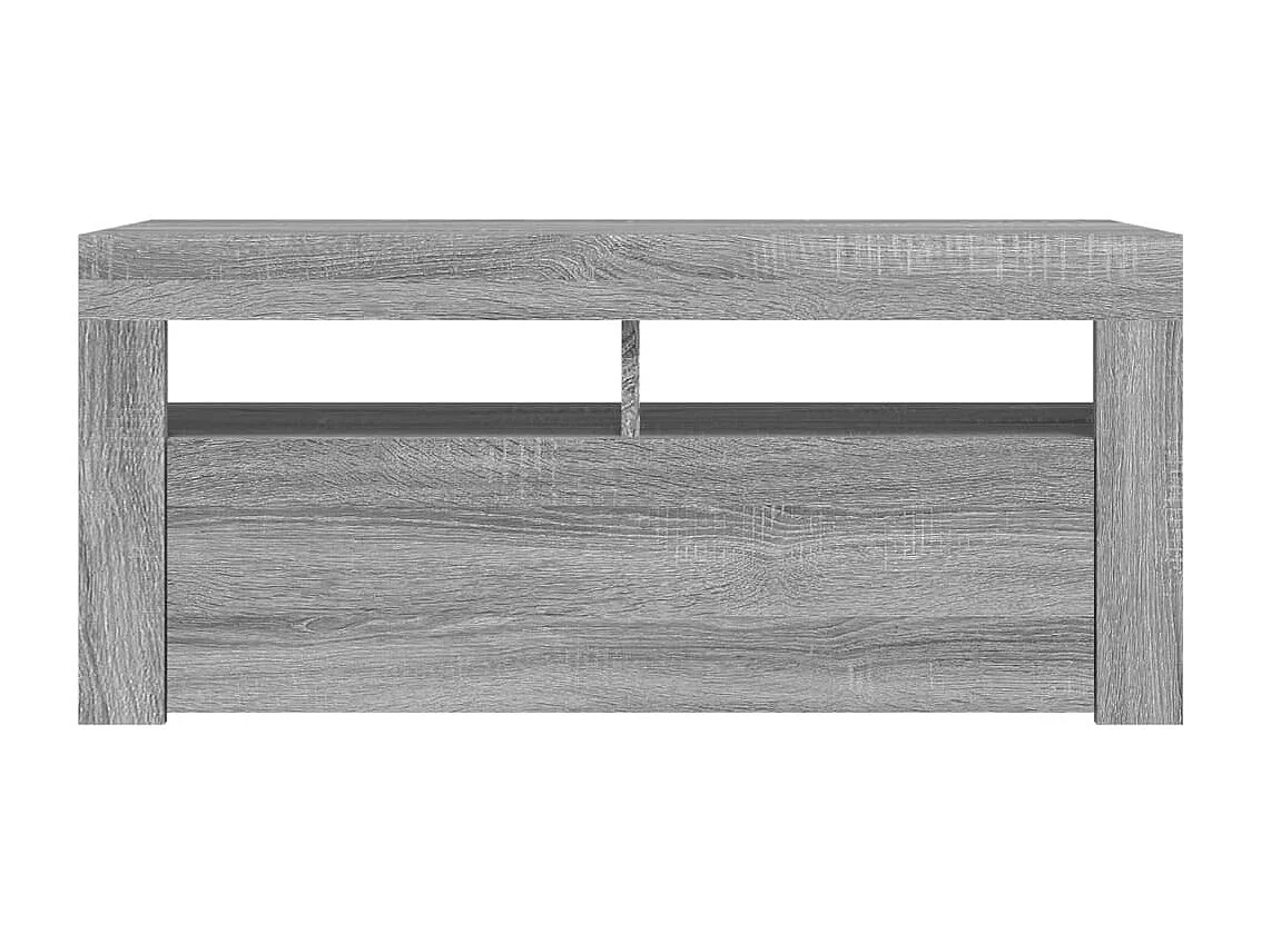 Mobile TV grigio Sonoma con luci LED 90x35x40 cm