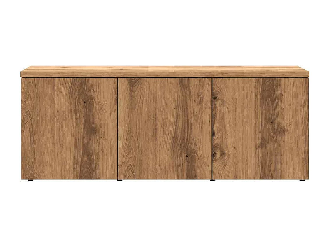 Meuble TV chêne artisanal 80x34x30 cm bois d'ingénierie