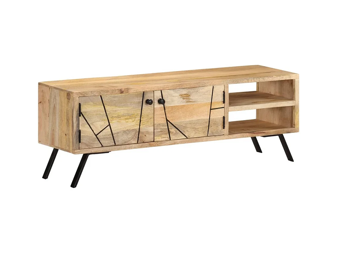 Meuble TV 110x30x40 cm Bois massif de manguier