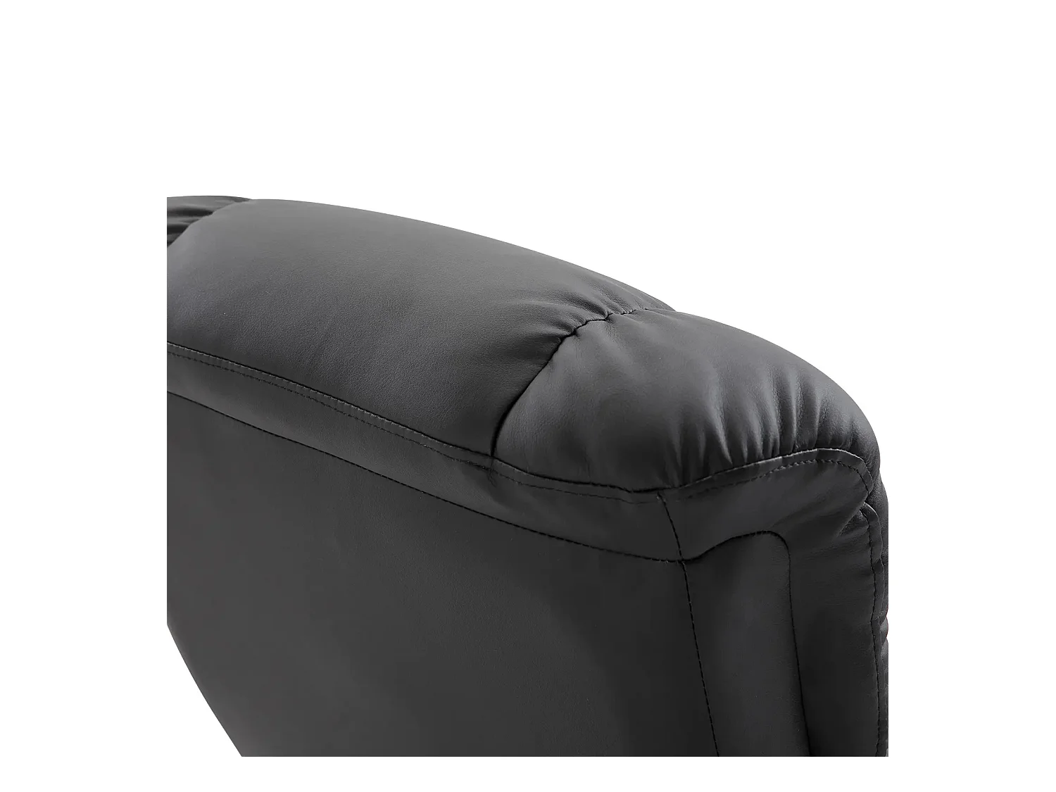 Fauteuil de relaxation avec massage, simili cuir, noir, repose-pieds, (76x80x102 cm)