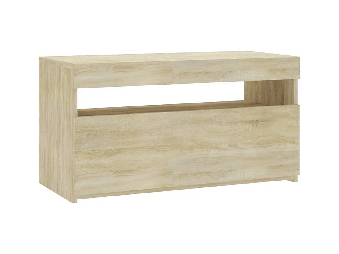 Mobile TV con luci LED Rovere Sonoma 75x35x40 cm
