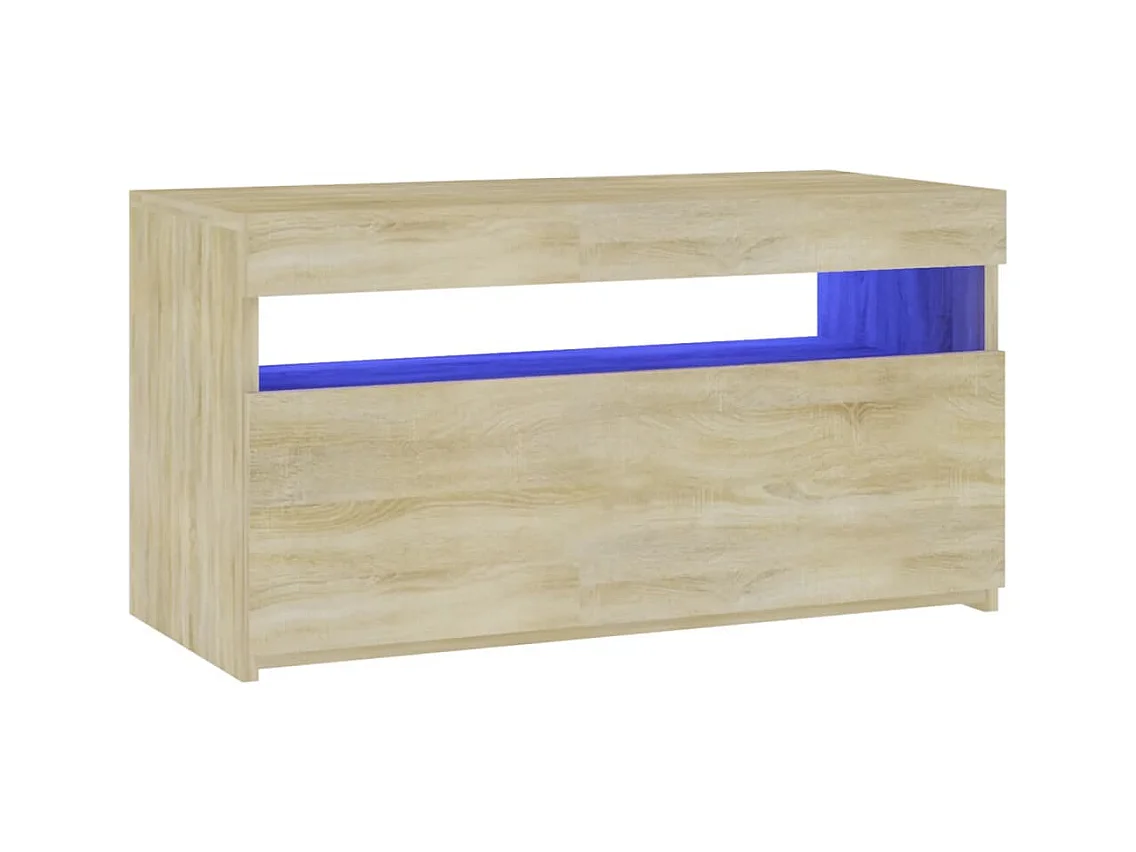 Mobile TV con luci LED Rovere Sonoma 75x35x40 cm