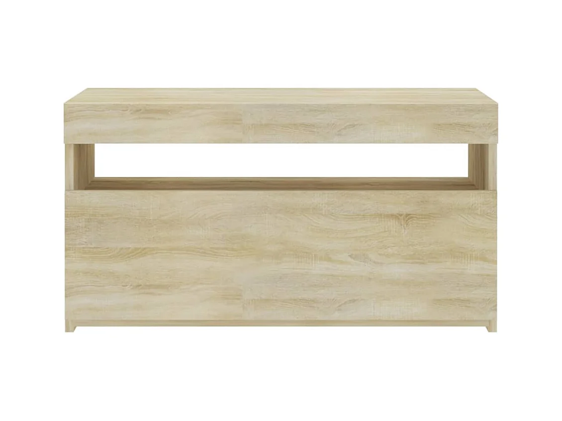 Mobile TV con luci LED Rovere Sonoma 75x35x40 cm