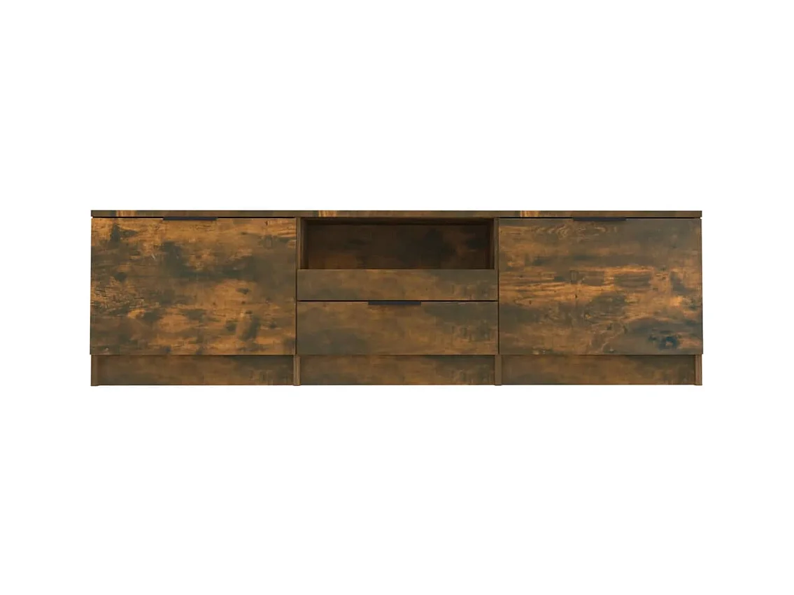 Meuble TV Chêne fumé 140x35x40 cm Bois d'ingénierie