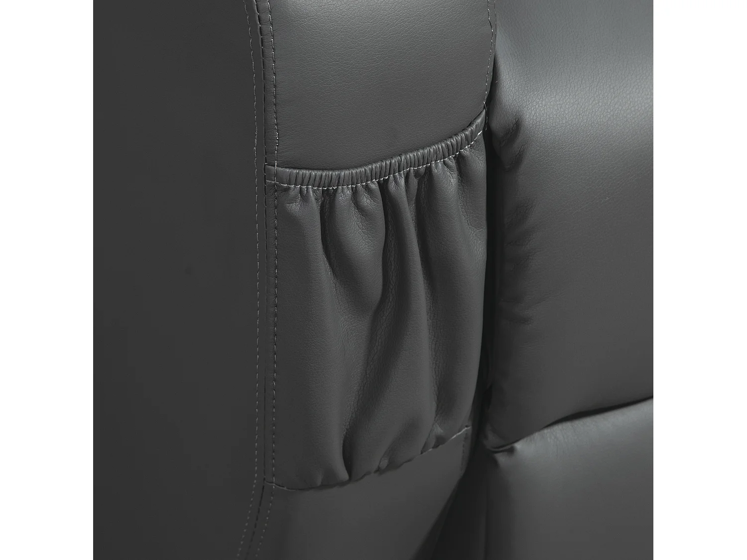 Fauteuil relax avec fonction massage, Cuir synthétique, Noir (82x97x110 cm)
