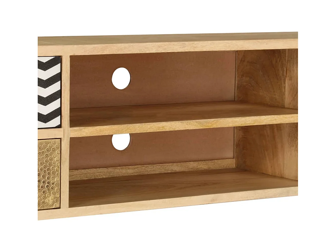 Meuble TV 120x30x40 cm Bois massif de manguier