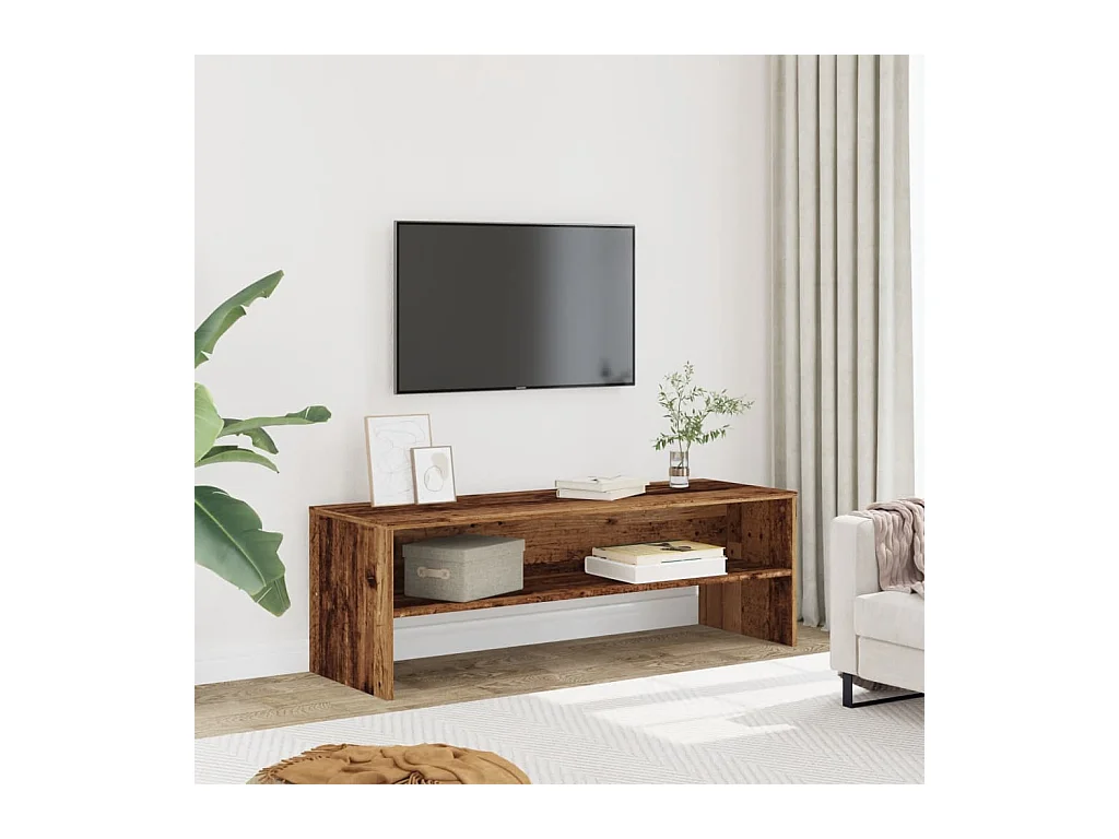 Meuble TV vieux bois 120x40x40 cm bois d'ingénierie