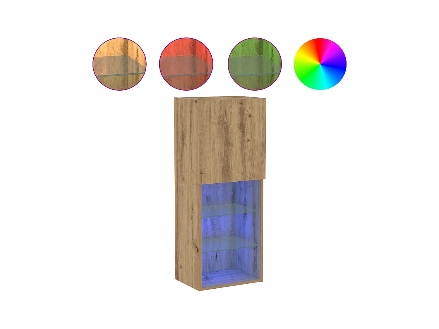 Meuble TV avec éclairage LED Chêne Artisan 40,5x30x102 cm