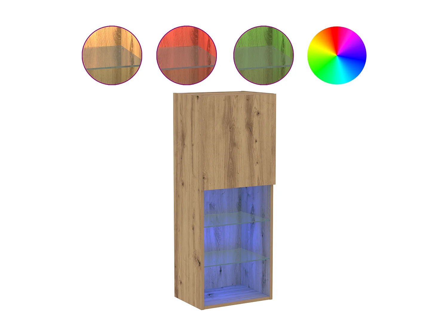 Meuble TV avec éclairage LED Chêne Artisan 40,5x30x102 cm