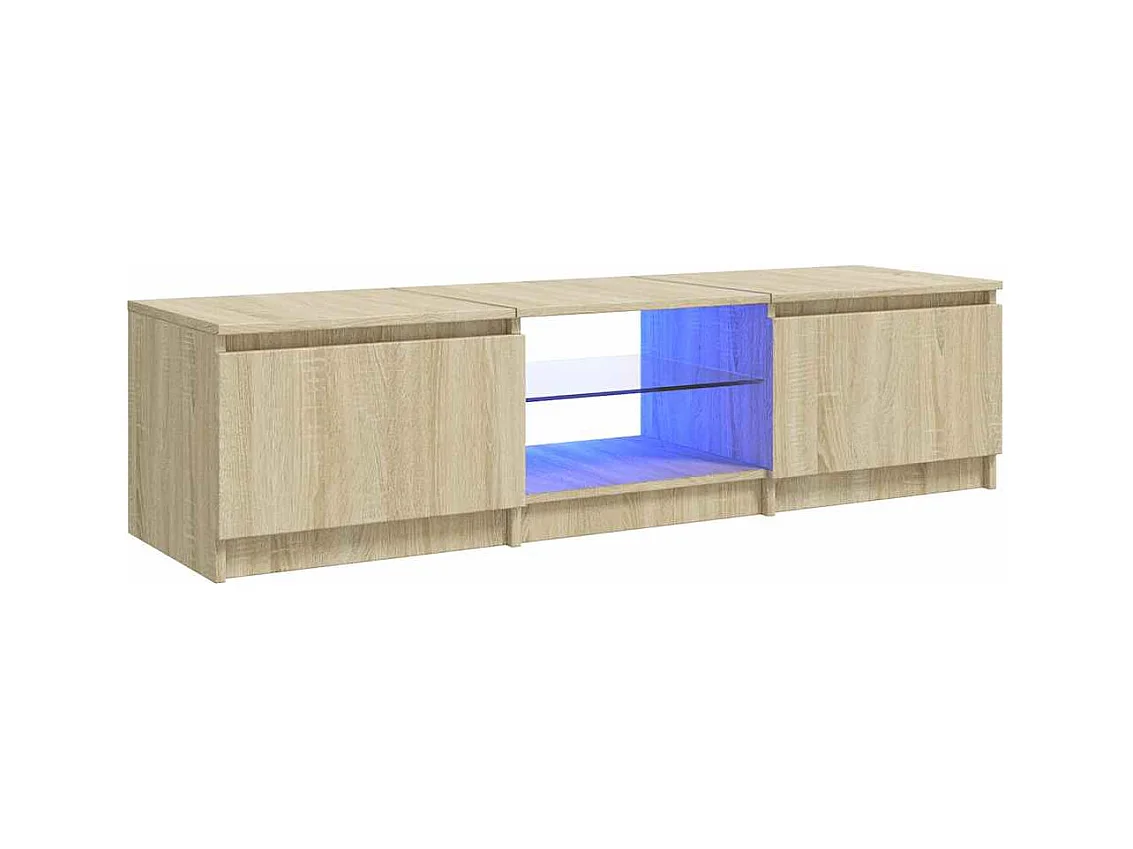 Meuble TV avec lumières LED chêne sonoma 140x40x36 cm