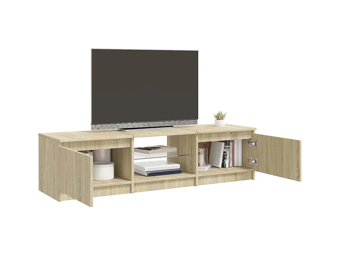 Meuble TV avec lumières LED chêne sonoma 140x40x36 cm