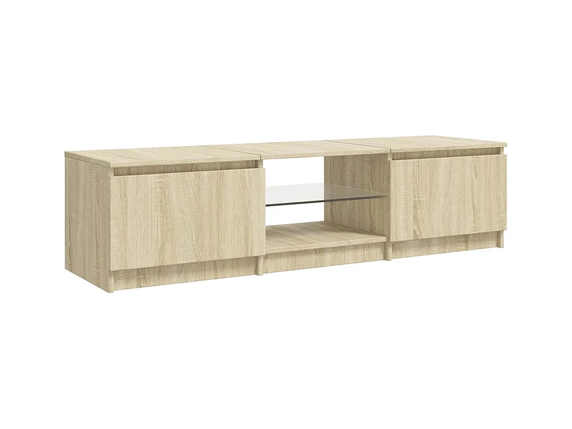 Meuble TV avec lumières LED chêne sonoma 140x40x36 cm