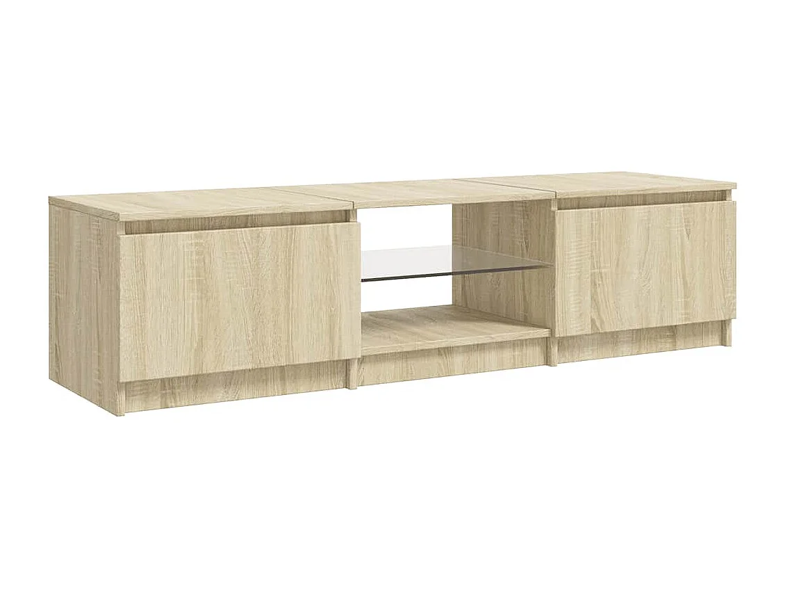 Mobile TV con luci LED Rovere Sonoma 140x40x36 cm