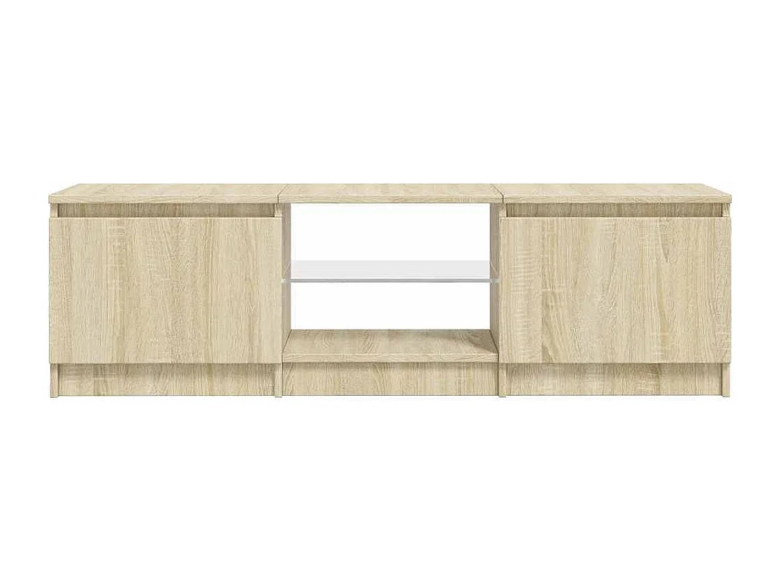 Mobile TV con luci LED Rovere Sonoma 140x40x36 cm