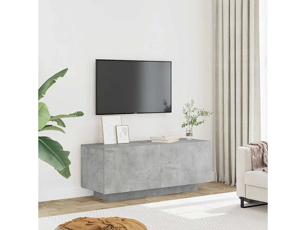 Meuble TV Gris béton 100x35x40 cm Bois d'ingénierie