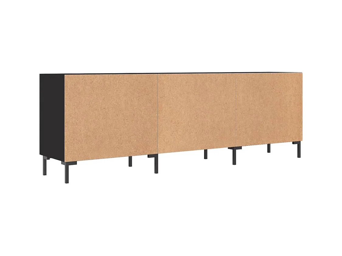 Meuble TV noir 150x30x50 cm bois d'ingénierie