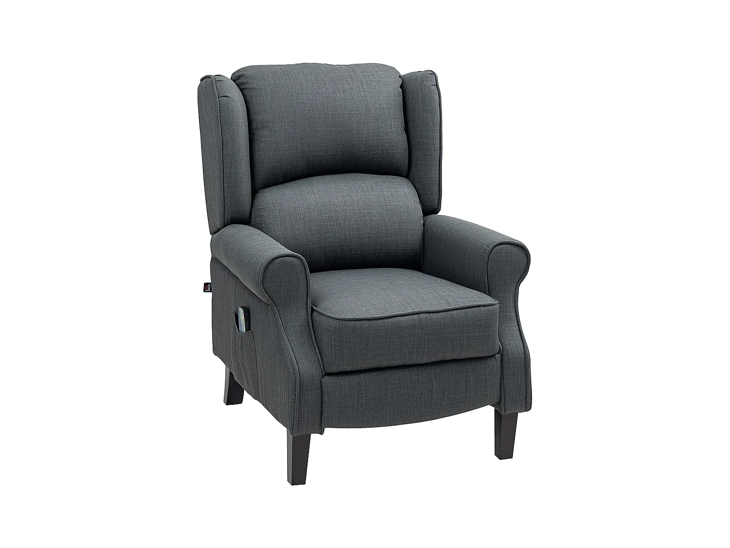 Fauteuil TV relax électrique avec massage et chauffage, revêtement polyester, gris foncé (78x83x101cm)