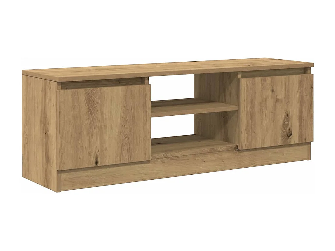 Meuble TV chêne artisanal 102x30x36 cm bois d'ingénierie