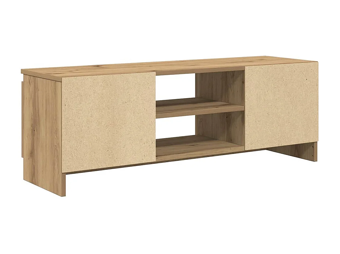 Meuble TV chêne artisanal 102x30x36 cm bois d'ingénierie