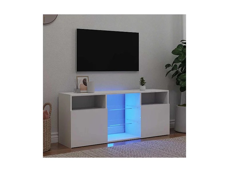 Mobile porta TV con luci LED bianco 120x30x50 cm