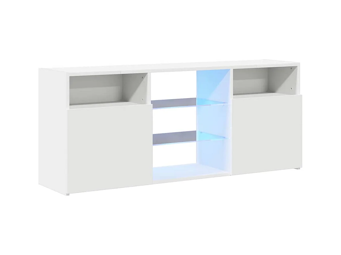 Meuble TV avec lumières LED blanc 120x30x50 cm