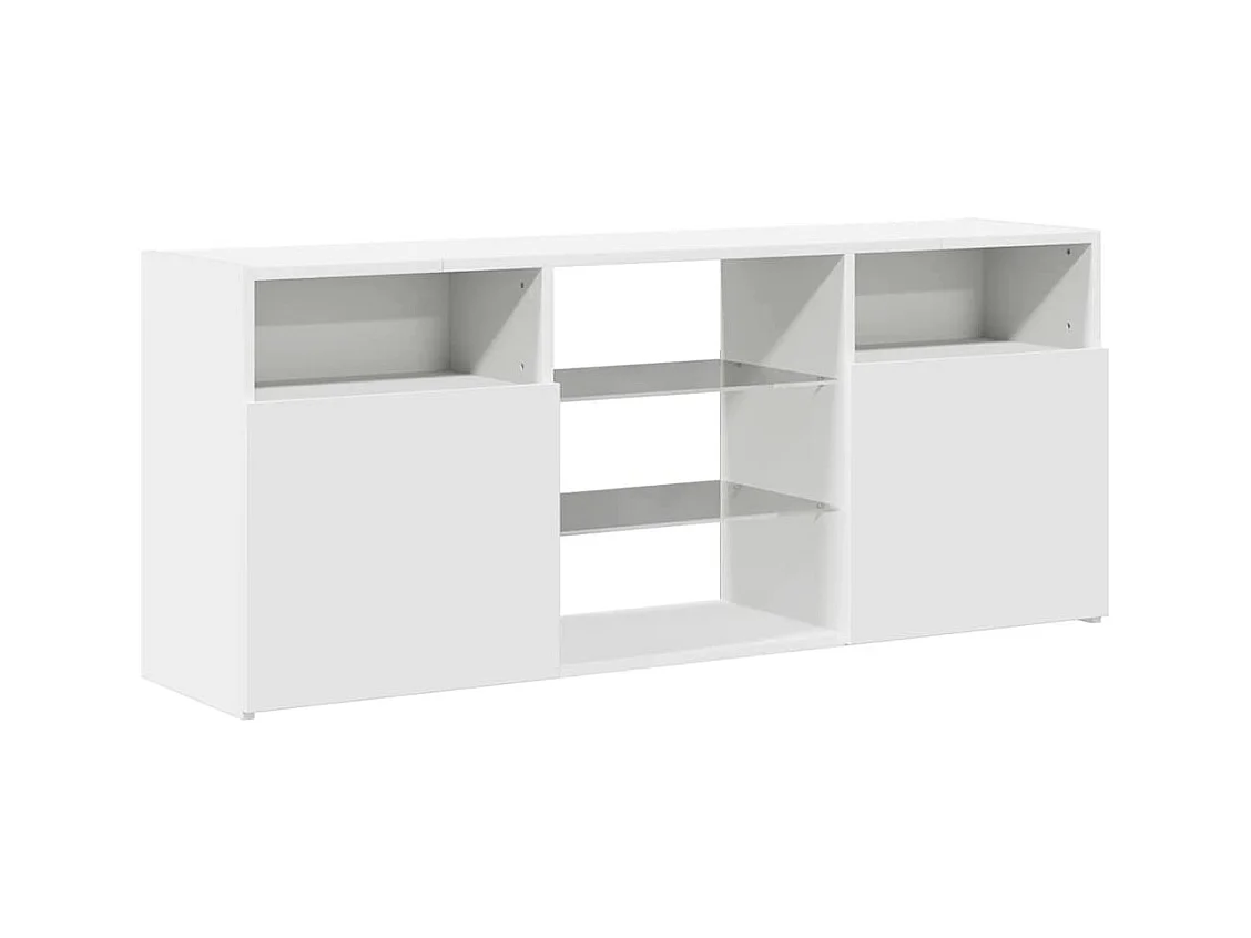 Meuble TV avec lumières LED blanc 120x30x50 cm