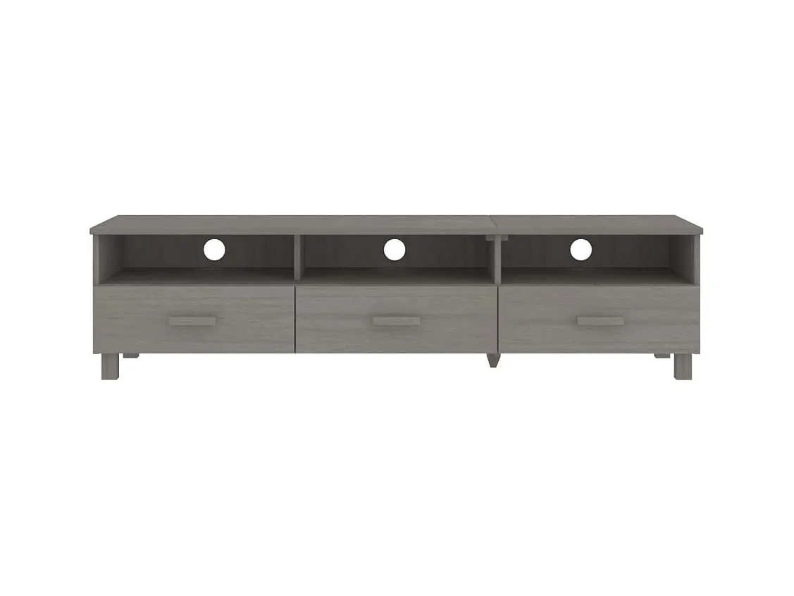 Meuble TV  Gris clair 158x40x40 cm Bois massif de pin