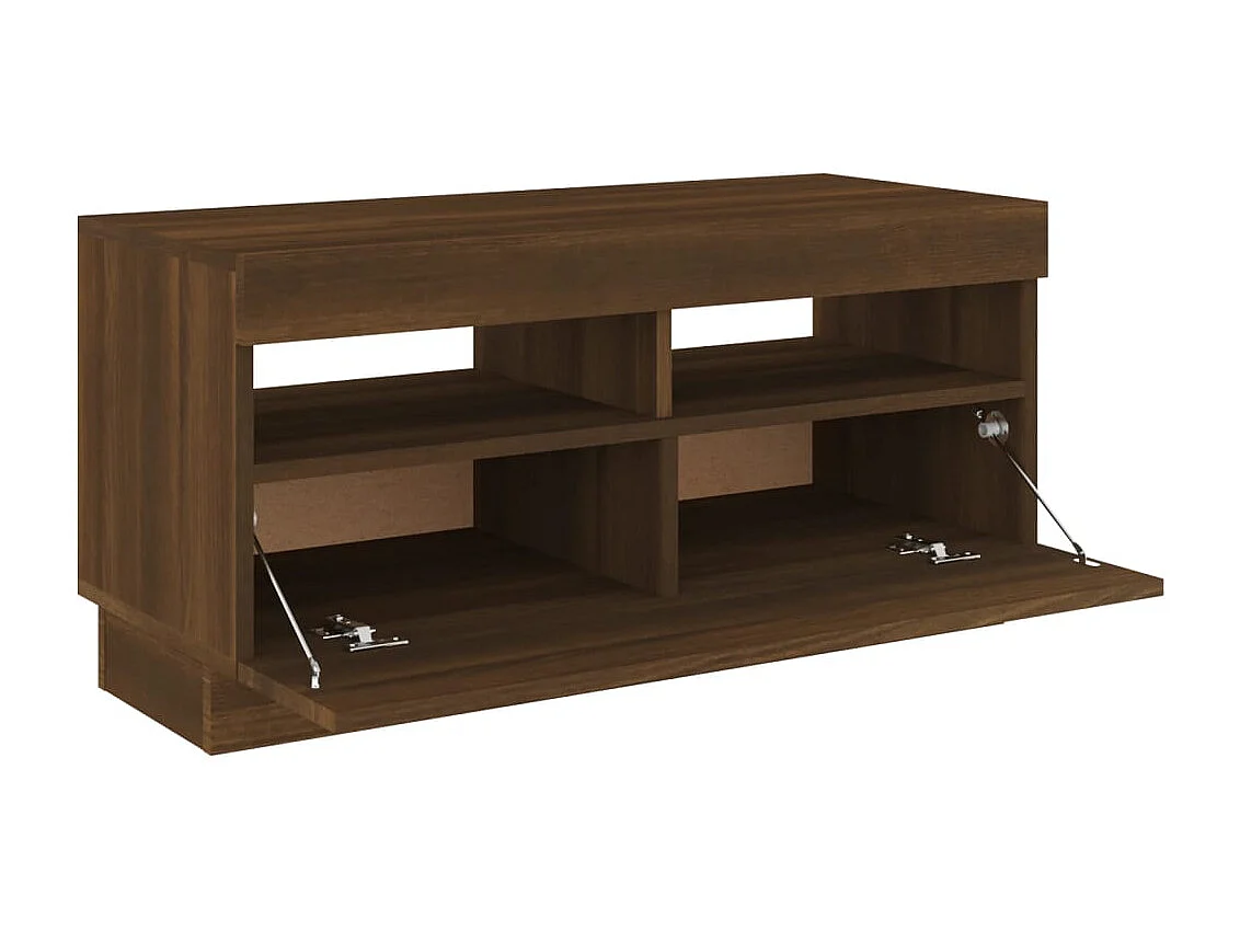 Meuble TV avec lumières LED chêne marron 80x35x40 cm
