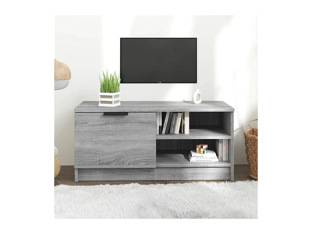 Meuble TV Sonoma gris 80x35x36,5 cm Bois d'ingénierie