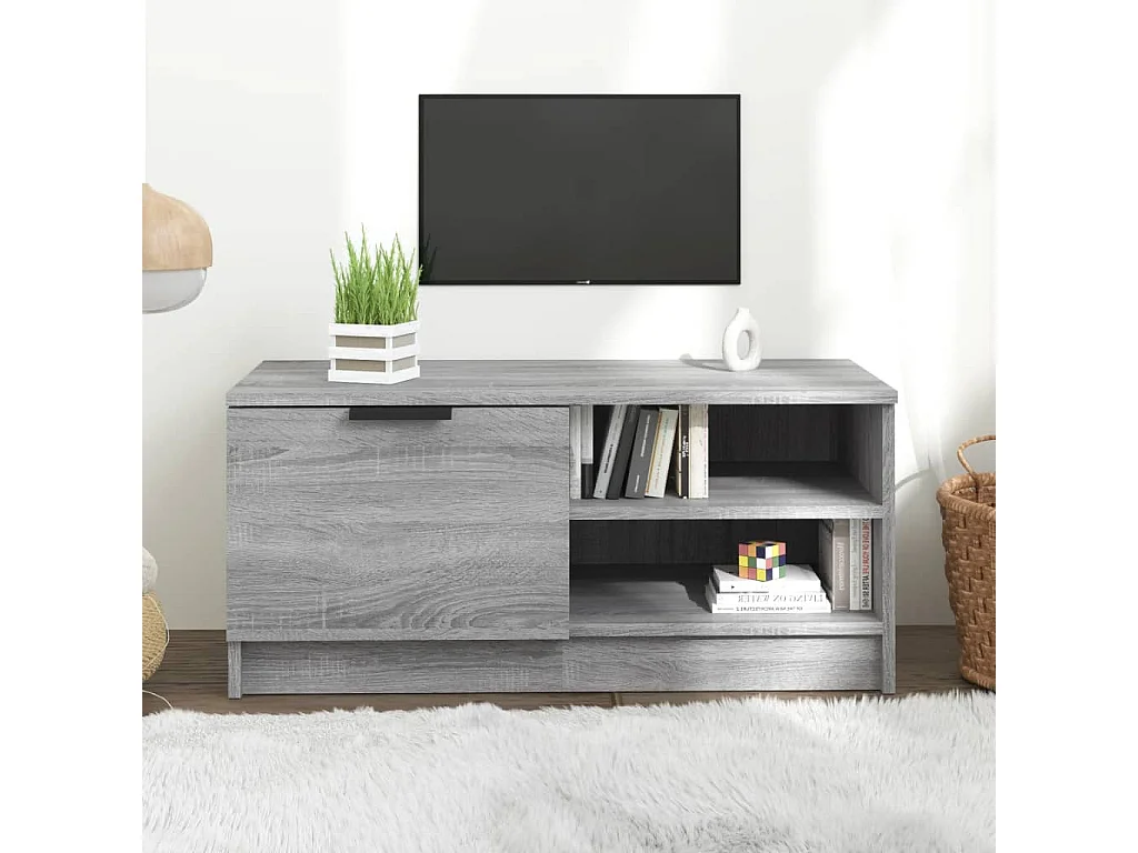 Meuble TV Sonoma gris 80x35x36,5 cm Bois d'ingénierie