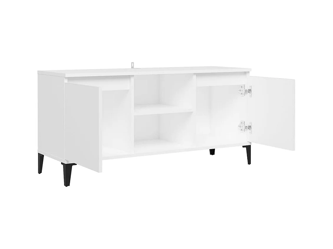Meuble TV avec pieds en métal Blanc 103,5x35x50 cm