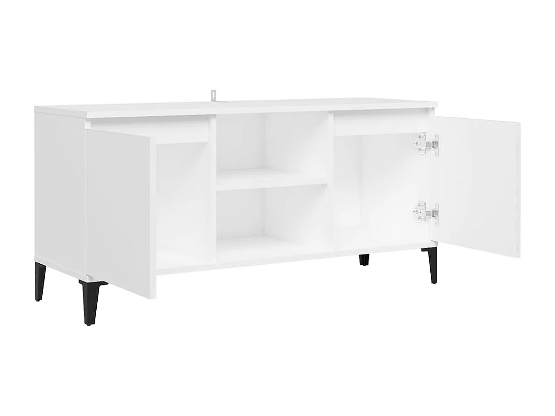 Meuble TV avec pieds en métal Blanc 103,5x35x50 cm
