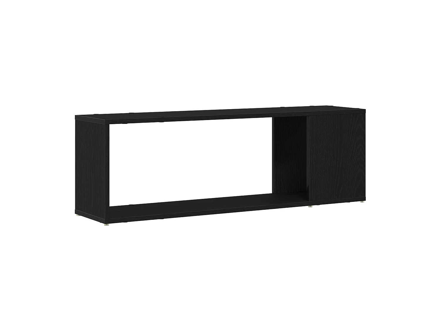 Zwarte eikenhouten boekenkast, 100x24x32 cm, bewerkt hout