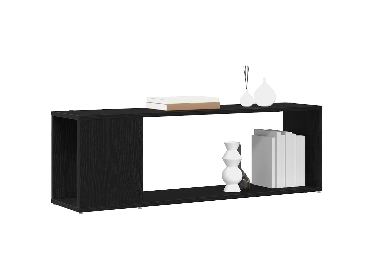 Bibliothèque noire en chêne, 100x24x32 cm, en bois d'ingénierie