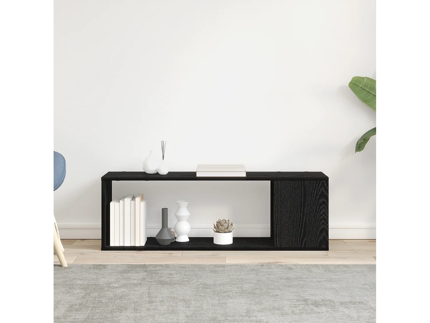 Bibliothèque noire en chêne, 100x24x32 cm, en bois d'ingénierie