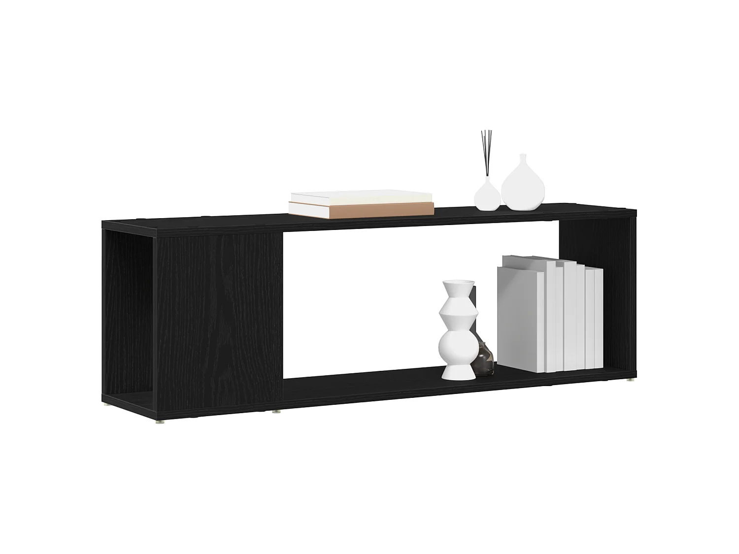 Bibliothèque noire en chêne, 100x24x32 cm, en bois d'ingénierie