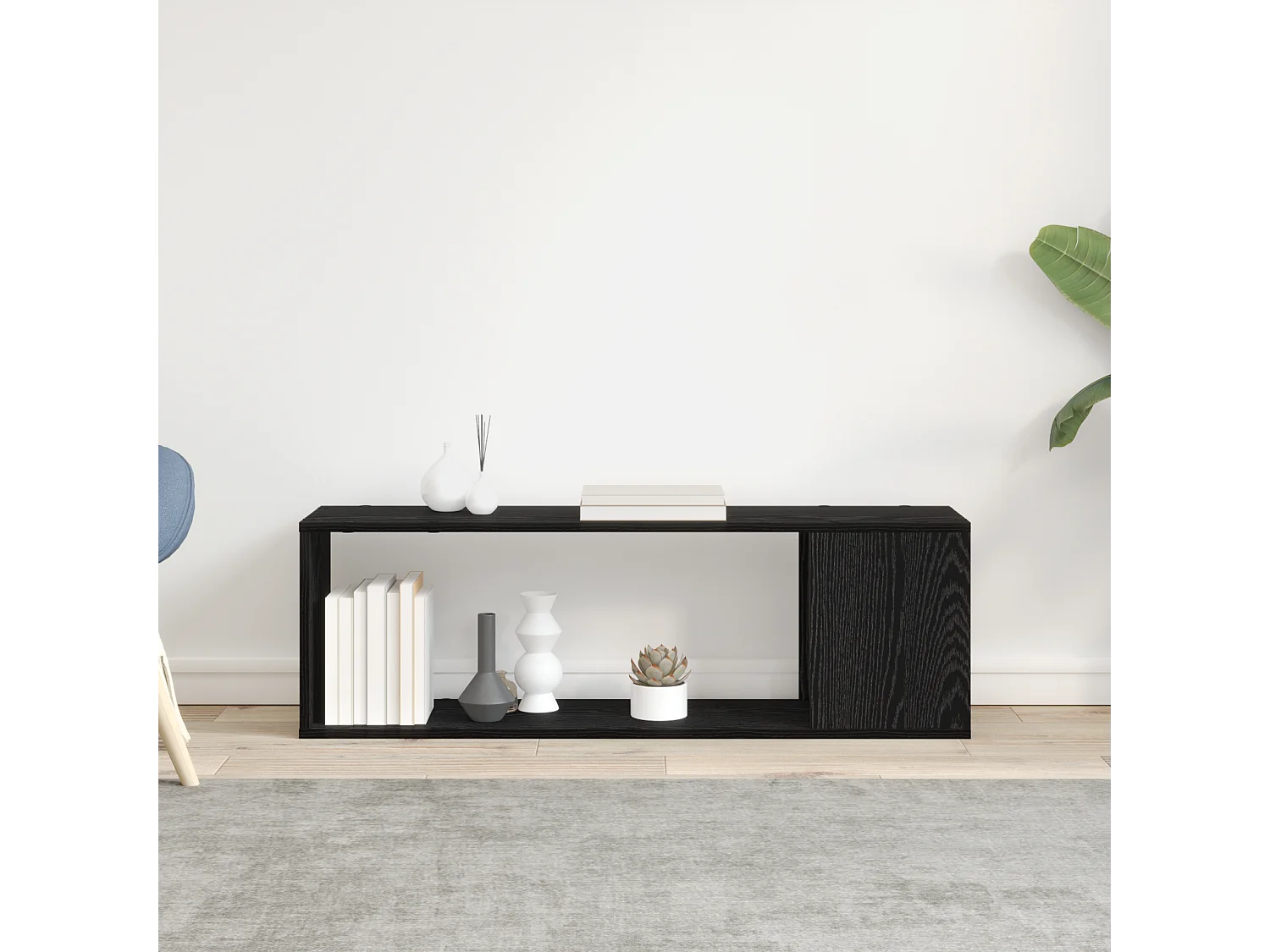 Bibliothèque noire en chêne, 100x24x32 cm, en bois d'ingénierie