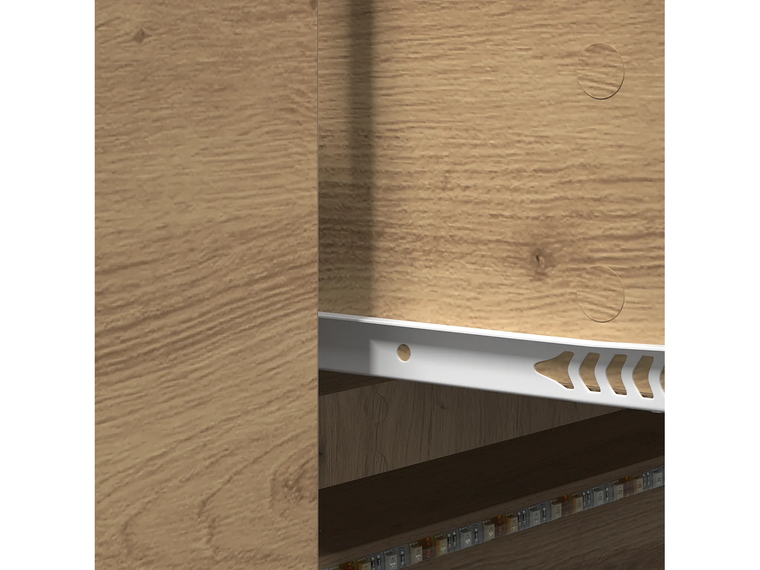 Mueble de TV con LED Roble artesanal 140x34x40 cm Madera de ingeniería