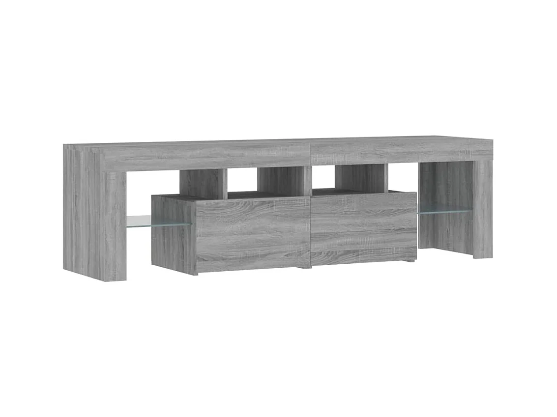 Meuble TV avec lumières LED Sonoma gris 140x36,5x40 cm