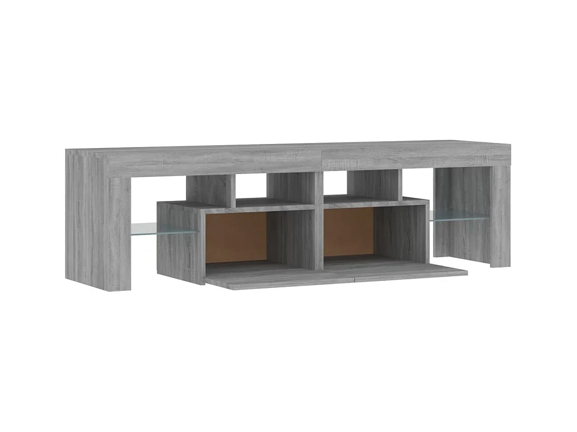 Meuble TV avec lumières LED Sonoma gris 140x36,5x40 cm